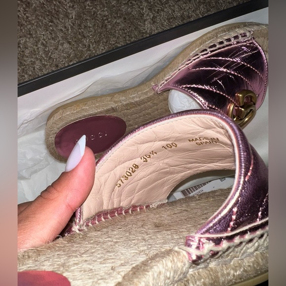 Women's gucci matelassé canvas espadrille sandal - Picture 8 of 8